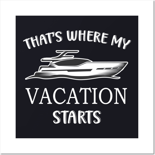 Motorboat Yacht Vacation Wall Art by Foxxy Merch
